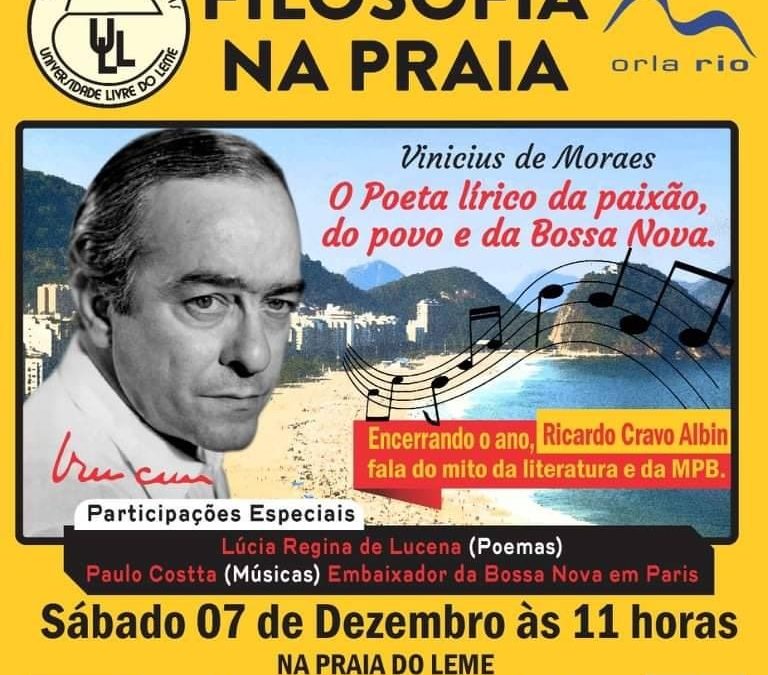 Filosofia na praia: encerramento do ano acadêmico com palestra de Ricardo Cravo Albin