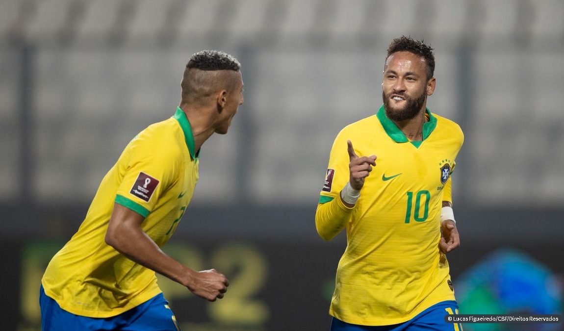 Neymar marca três vezes e seleção vence Peru nas Eliminatórias