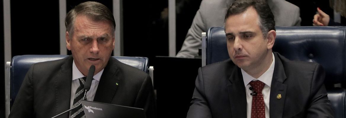Jair Bolsonaro e Rodrigo Pacheco (PSD-MG) no Congresso Nacional