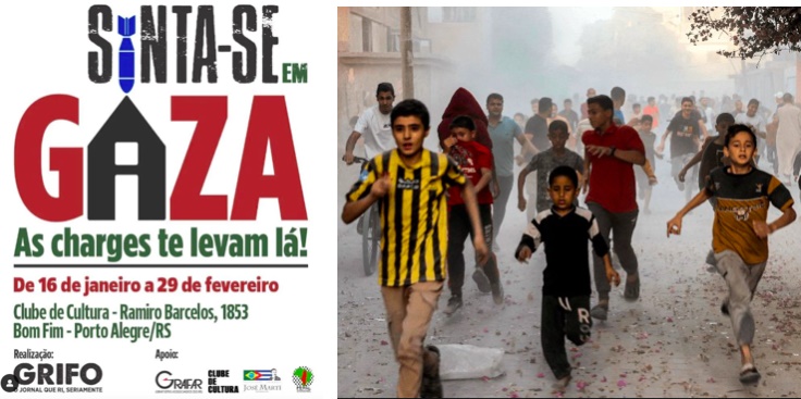 “Sinta-se em Gaza!” – em exposição inédita, cartunistas retratam genocídio palestino – por Jeferson Miola